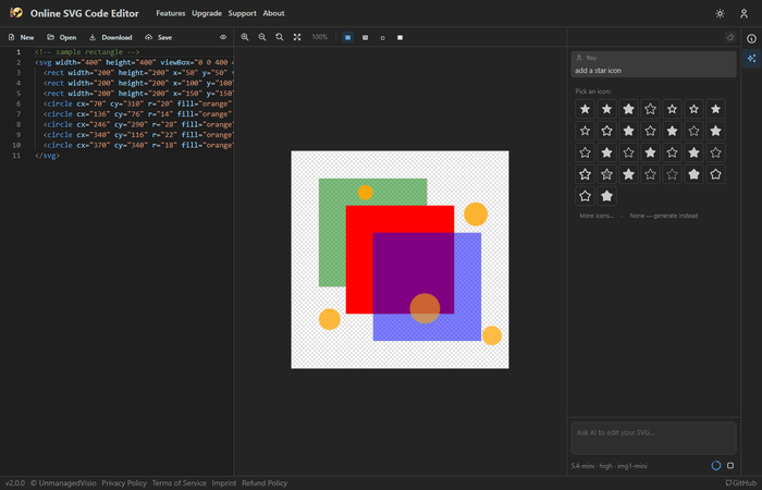 Icon search results, ready to insert into the drawing as inline SVG paths.